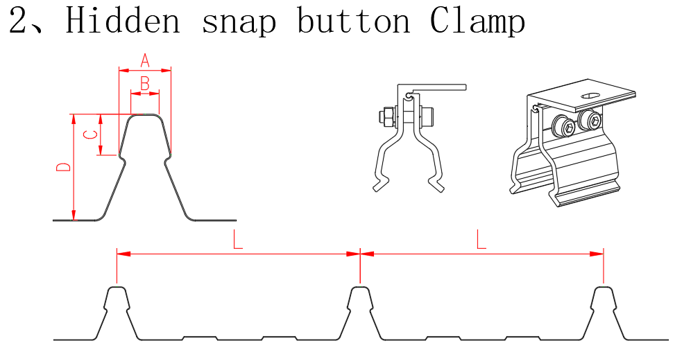 2. Hidden snap button Clamp
